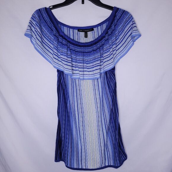 White House Black Market Tops - White House Black Market Top Small Striped Blue, White Off The Shoulder